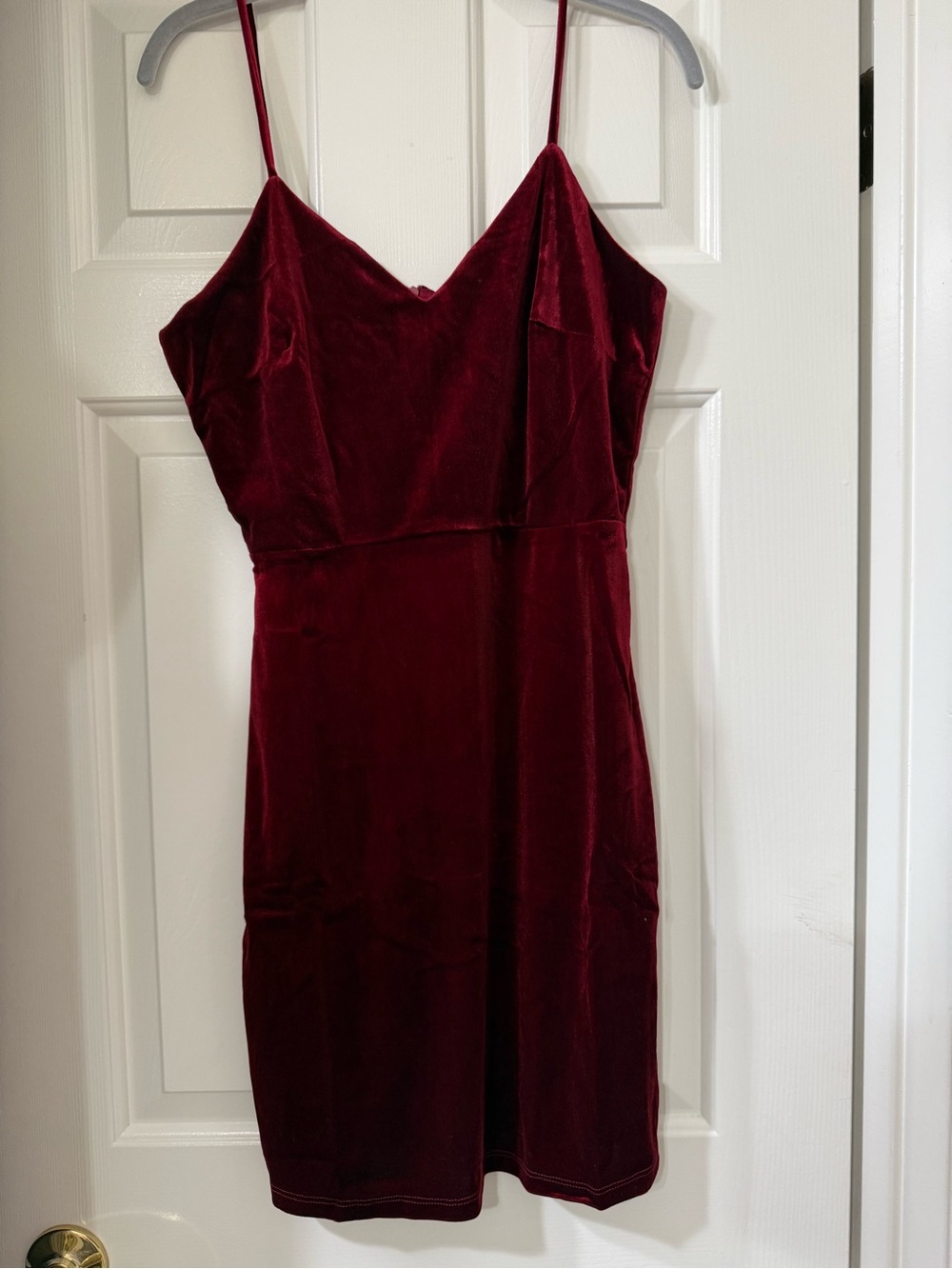 Fraiche by J Velvet Spaghetti Strap Dress - Burgundy - Medium *NWT
